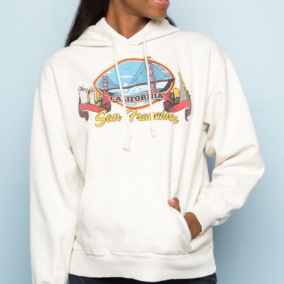 Brandy Melville Tops - Brandy San Francisco California hoodie cream color